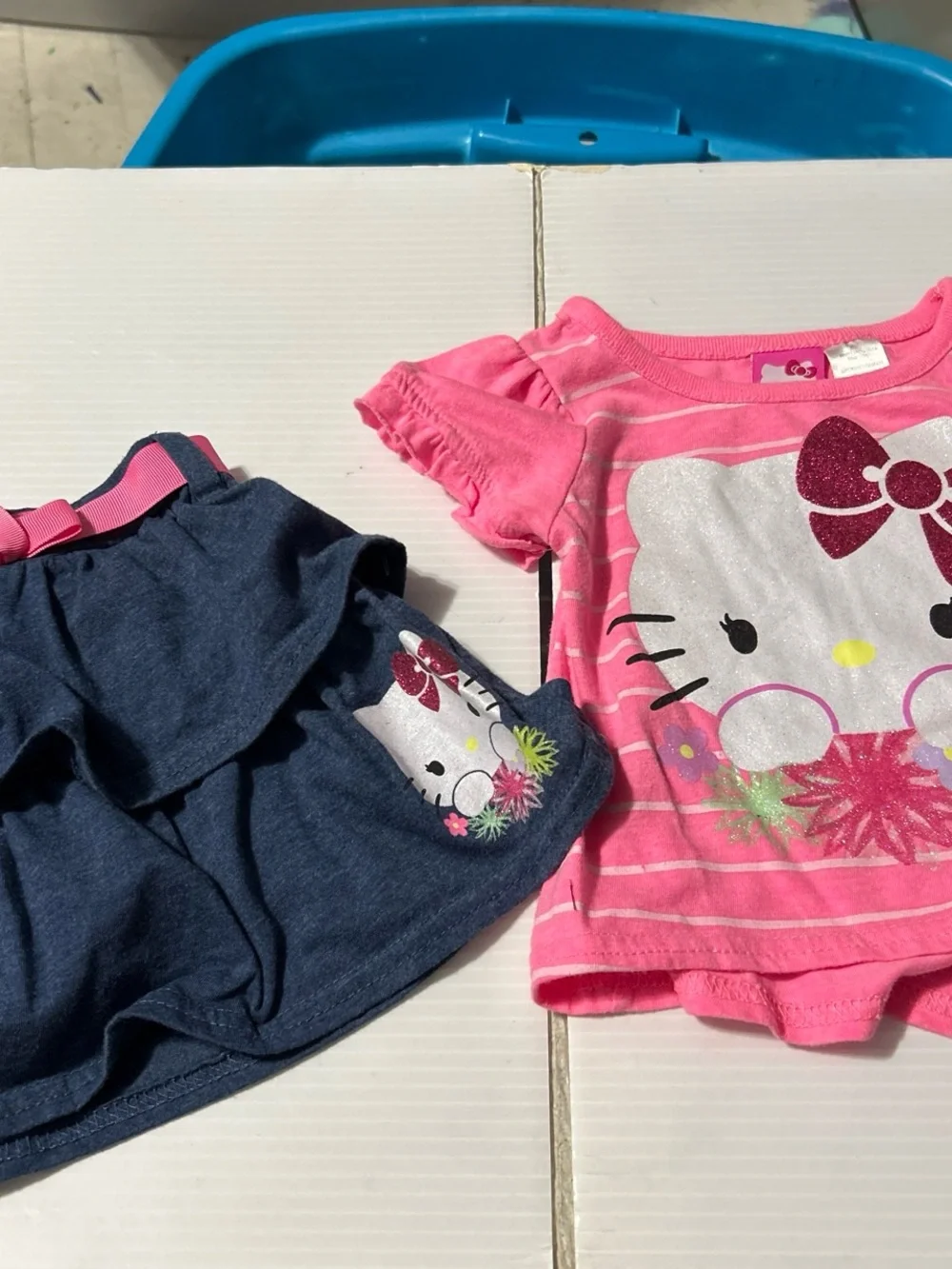 Hello Kitty Pink & Navy Girls Matching Set